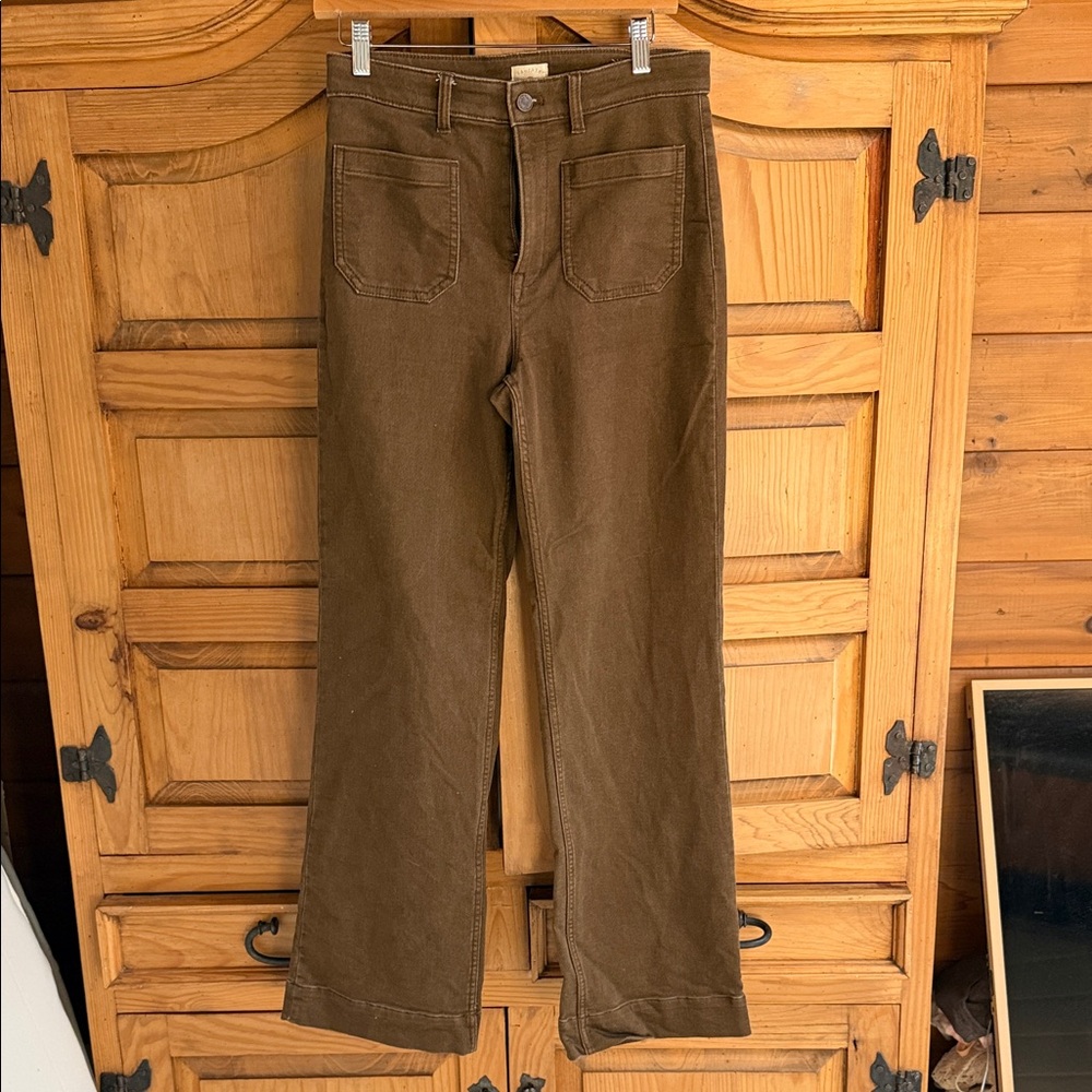 Faherty High-Rise Women's Jeans in Olive Brown